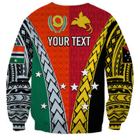 Personalised Papua New Guinea Mix Penama Sweatshirt Tribal Patterns Half-Half Style - Wonder Print Shop