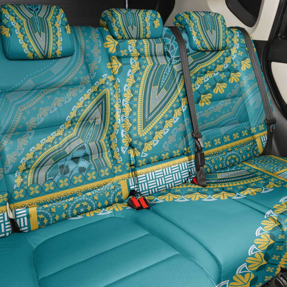 African Dashiki Back Car Seat Cover Luxury Teal LT7 - Wonder Print Shop
