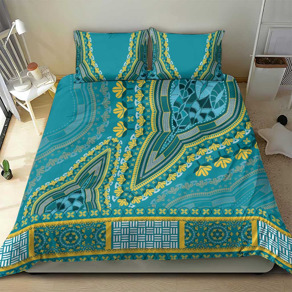African Dashiki Bedding Set Luxury Teal LT7 - Wonder Print Shop