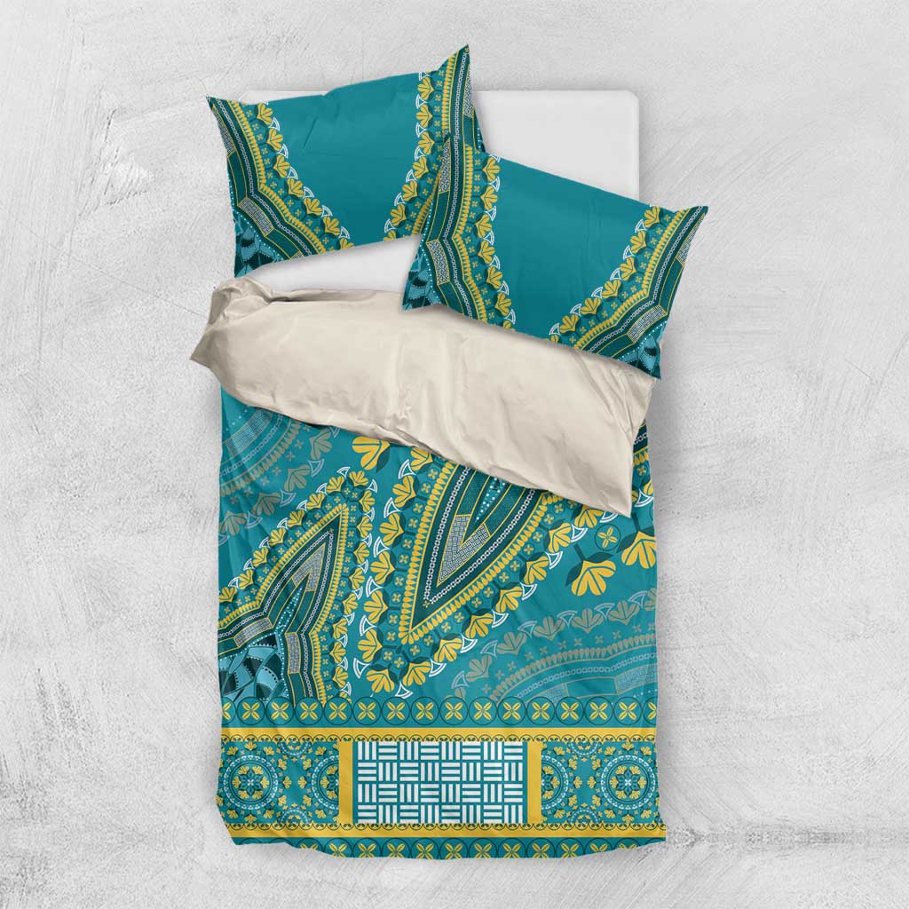 African Dashiki Bedding Set Luxury Teal LT7 - Wonder Print Shop