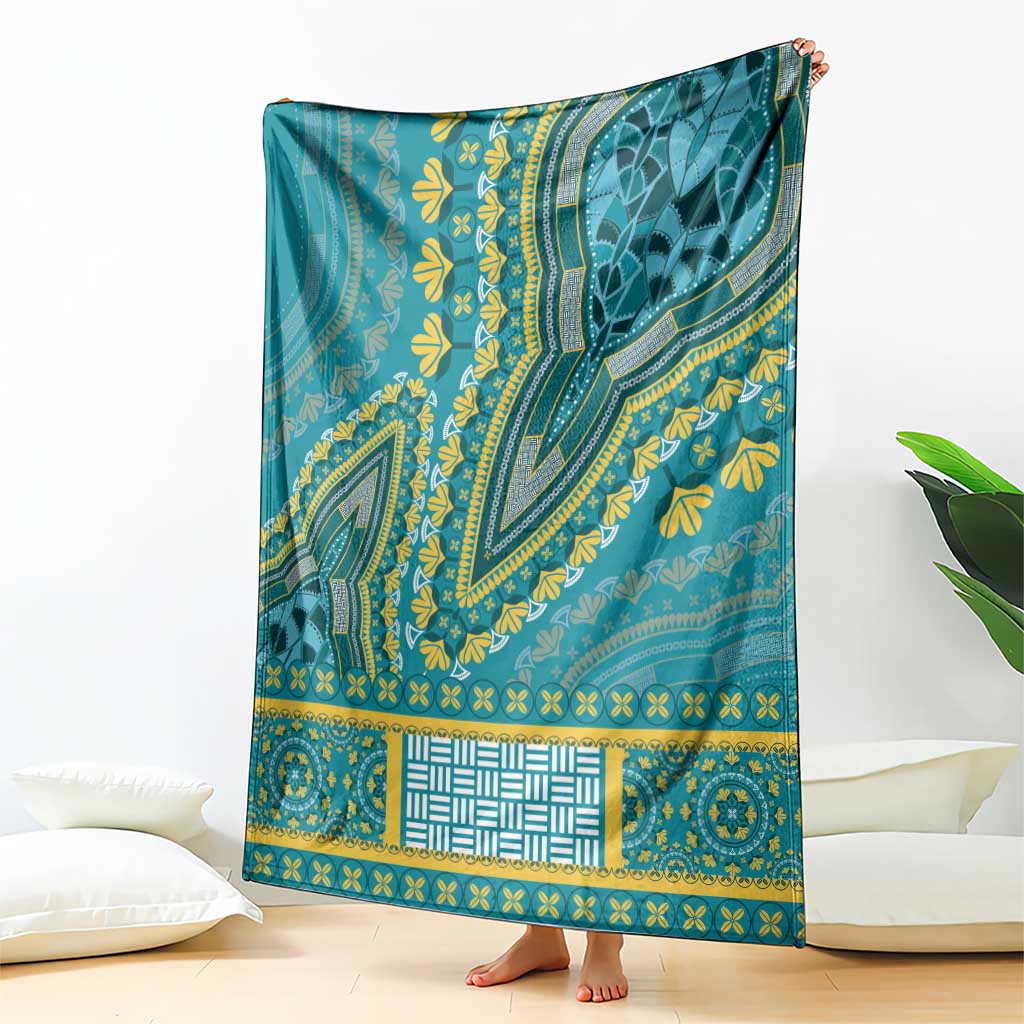 African Dashiki Blanket Luxury Teal