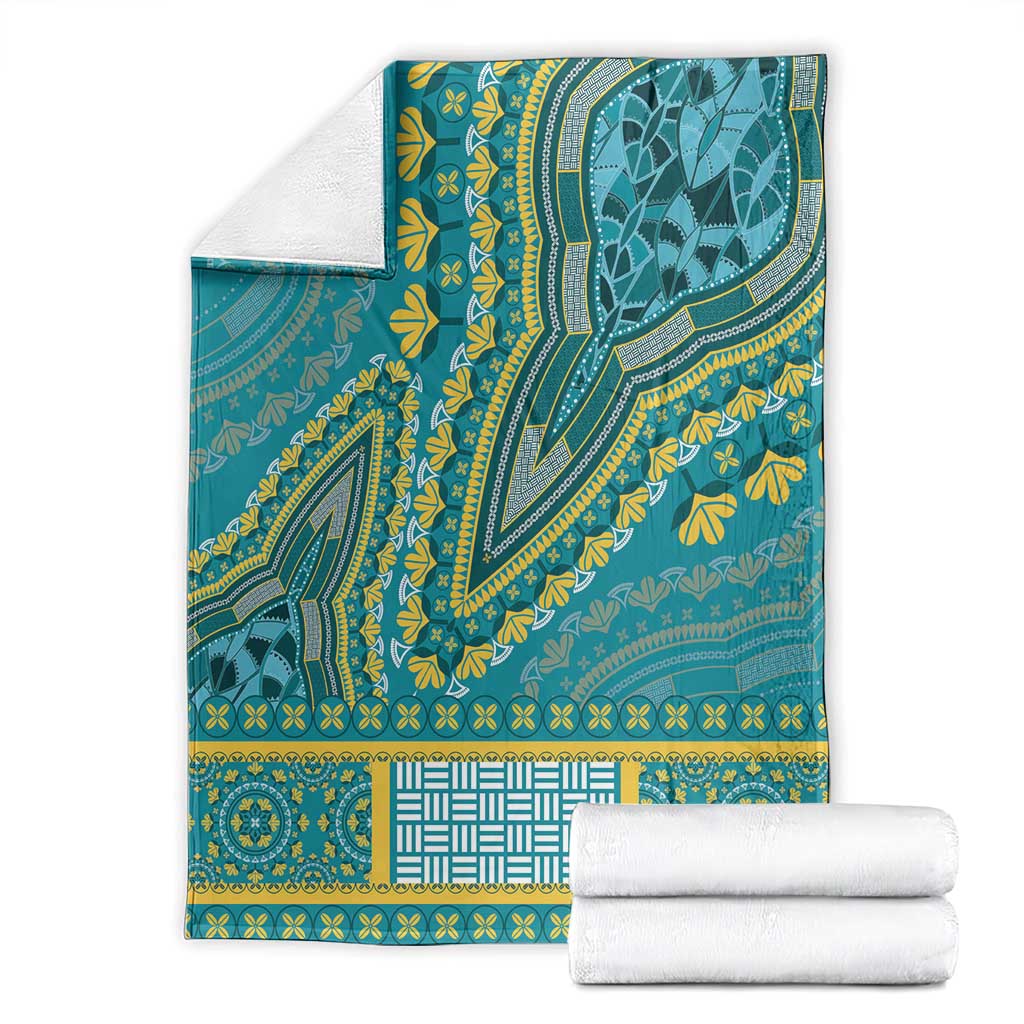 African Dashiki Blanket Luxury Teal