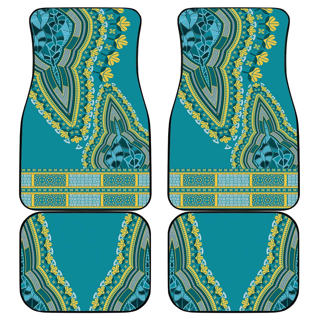African Dashiki Car Mats Luxury Teal LT7 - Wonder Print Shop