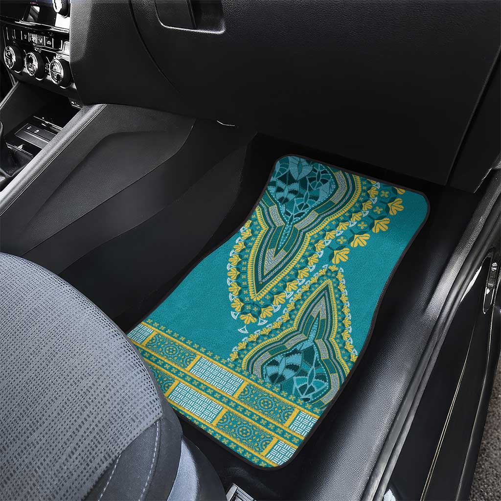African Dashiki Car Mats Luxury Teal LT7 - Wonder Print Shop