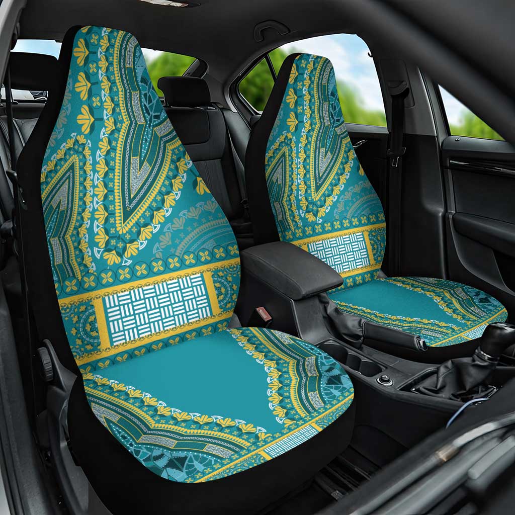 African Dashiki Car Seat Cover Luxury Teal LT7 - Wonder Print Shop