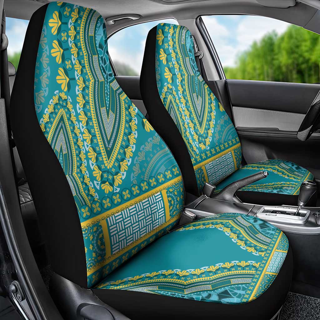 African Dashiki Car Seat Cover Luxury Teal LT7 - Wonder Print Shop