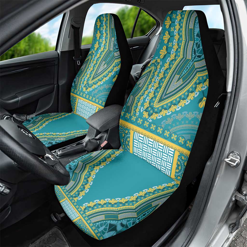 African Dashiki Car Seat Cover Luxury Teal LT7 - Wonder Print Shop