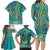 African Dashiki Family Matching Long Sleeve Bodycon Dress and Hawaiian Shirt Luxury Teal LT7 - Wonder Print Shop
