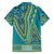 African Dashiki Family Matching Off The Shoulder Long Sleeve Dress and Hawaiian Shirt Luxury Teal - Wonder Print Shop