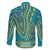 African Dashiki Family Matching Off The Shoulder Long Sleeve Dress and Hawaiian Shirt Luxury Teal - Wonder Print Shop