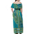 African Dashiki Family Matching Off Shoulder Maxi Dress and Hawaiian Shirt Luxury Teal LT7 - Wonder Print Shop