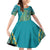 African Dashiki Family Matching Off Shoulder Short Dress and Hawaiian Shirt Luxury Teal LT7 - Wonder Print Shop