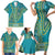 African Dashiki Family Matching Short Sleeve Bodycon Dress and Hawaiian Shirt Luxury Teal - Wonder Print Shop