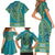 African Dashiki Family Matching Short Sleeve Bodycon Dress and Hawaiian Shirt Luxury Teal - Wonder Print Shop