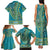 African Dashiki Family Matching Tank Maxi Dress and Hawaiian Shirt Luxury Teal - Wonder Print Shop