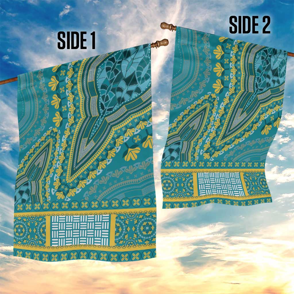 African Dashiki Garden Flag Luxury Teal - Wonder Print Shop