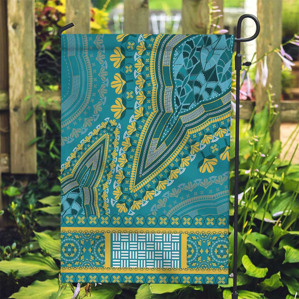 African Dashiki Garden Flag Luxury Teal - Wonder Print Shop