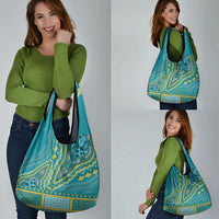 African Dashiki Grocery Bag Luxury Teal