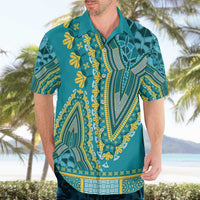 African Dashiki Hawaiian Shirt Luxury Teal - Wonder Print Shop