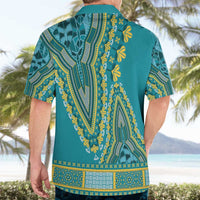African Dashiki Hawaiian Shirt Luxury Teal - Wonder Print Shop