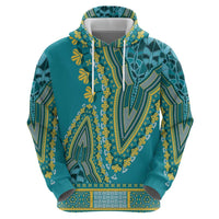 African Dashiki Hoodie Luxury Teal - Wonder Print Shop