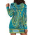 African Dashiki Hoodie Dress Luxury Teal - Wonder Print Shop