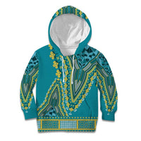 African Dashiki Kid Hoodie Luxury Teal - Wonder Print Shop