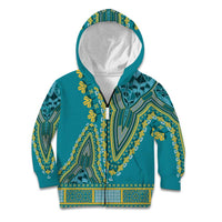 African Dashiki Kid Hoodie Luxury Teal - Wonder Print Shop