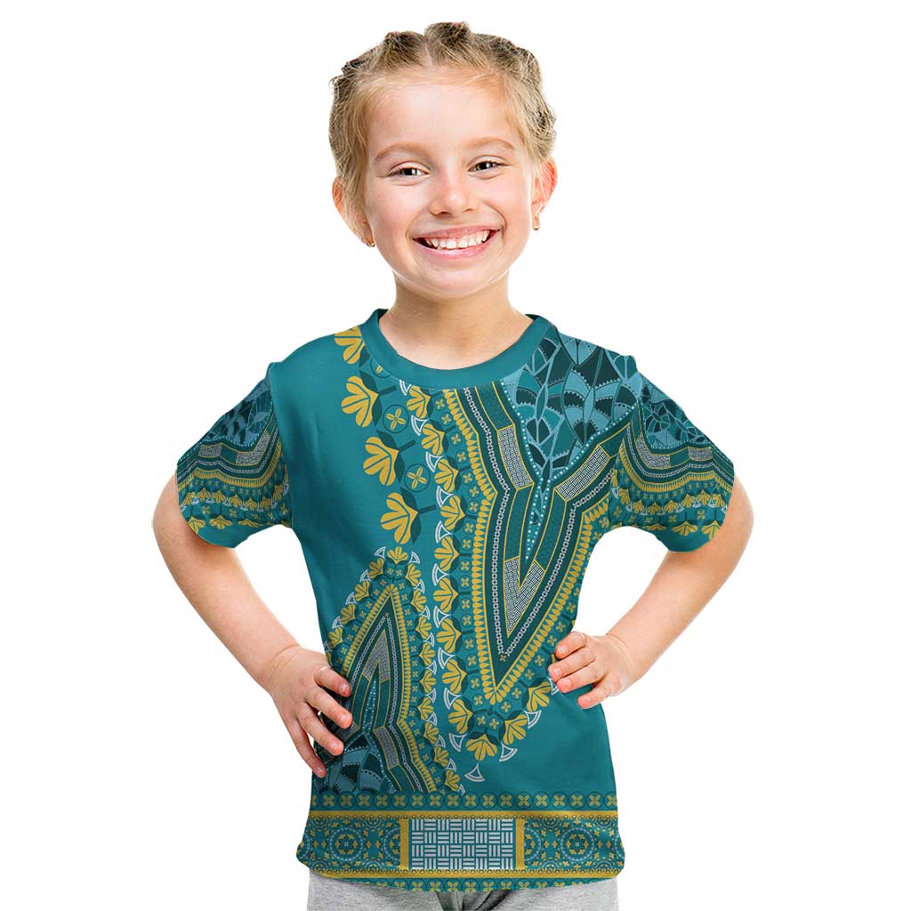 African Dashiki Kid T Shirt Luxury Teal - Wonder Print Shop