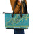 African Dashiki Leather Tote Bag Luxury Teal - Wonder Print Shop