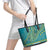 African Dashiki Leather Tote Bag Luxury Teal - Wonder Print Shop