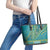 African Dashiki Leather Tote Bag Luxury Teal - Wonder Print Shop