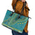 African Dashiki Leather Tote Bag Luxury Teal - Wonder Print Shop