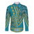 African Dashiki Long Sleeve Button Shirt Luxury Teal - Wonder Print Shop