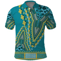 African Dashiki Polo Shirt Luxury Teal - Wonder Print Shop