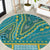 African Dashiki Round Carpet Luxury Teal