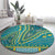 African Dashiki Round Carpet Luxury Teal