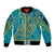 African Dashiki Sleeve Zip Bomber Jacket Luxury Teal - Wonder Print Shop