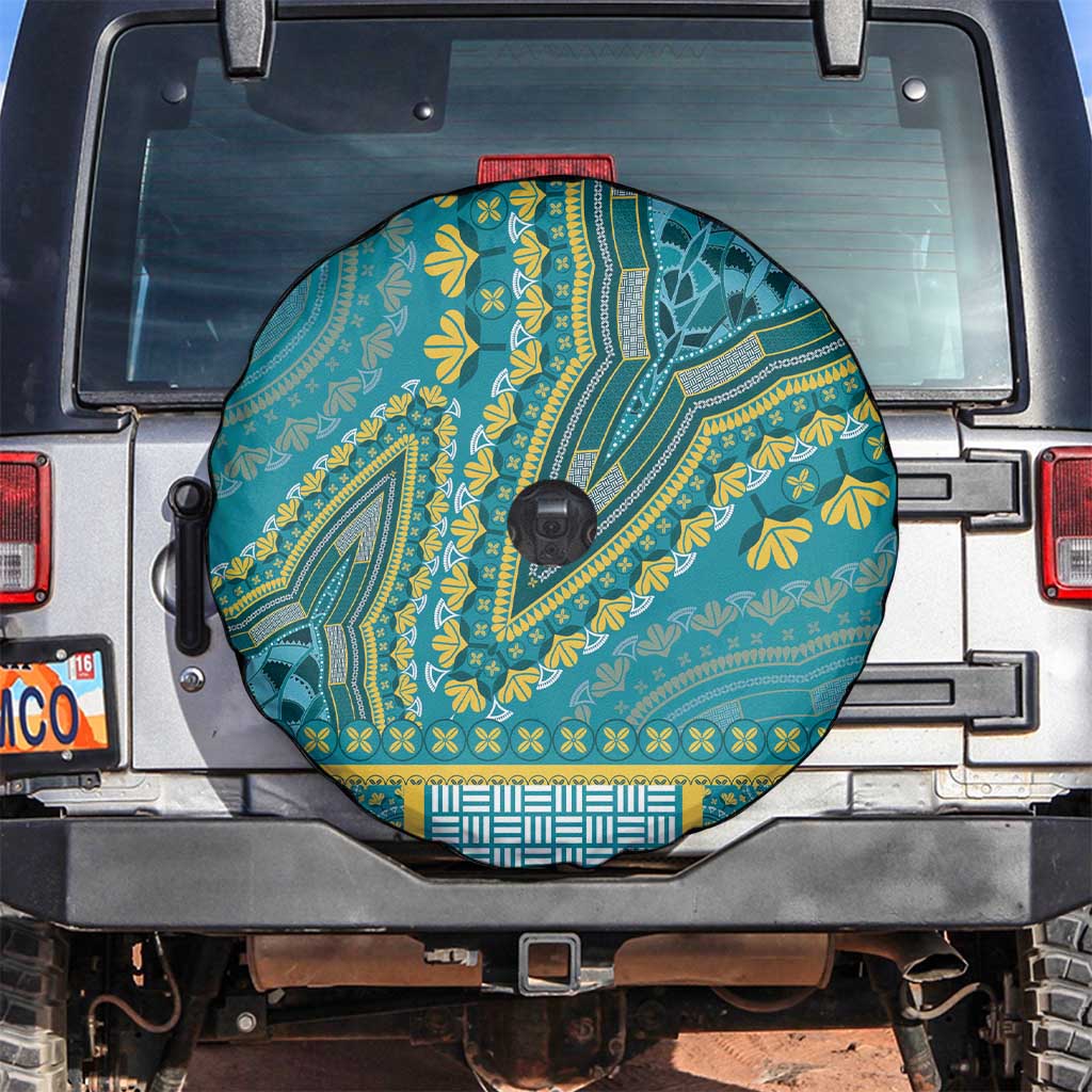 African Dashiki Spare Tire Cover Luxury Teal - Wonder Print Shop