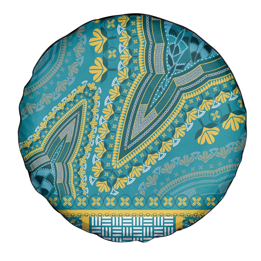 African Dashiki Spare Tire Cover Luxury Teal - Wonder Print Shop