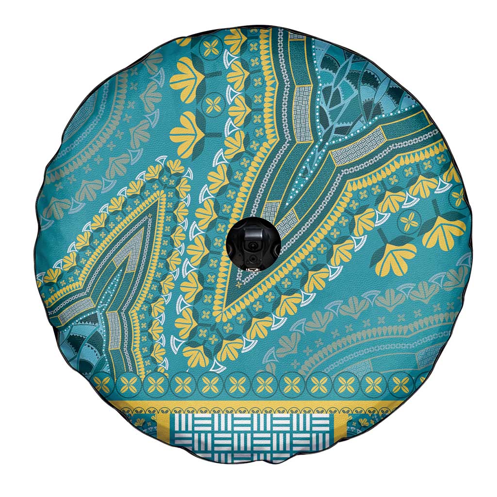 African Dashiki Spare Tire Cover Luxury Teal - Wonder Print Shop