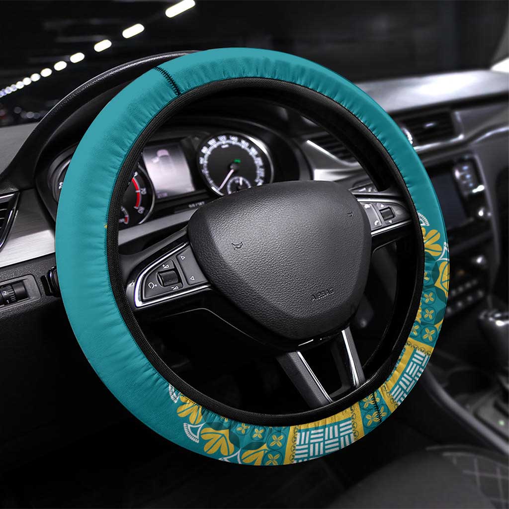 African Dashiki Steering Wheel Cover Luxury Teal - Wonder Print Shop
