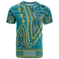 African Dashiki T Shirt Luxury Teal - Wonder Print Shop