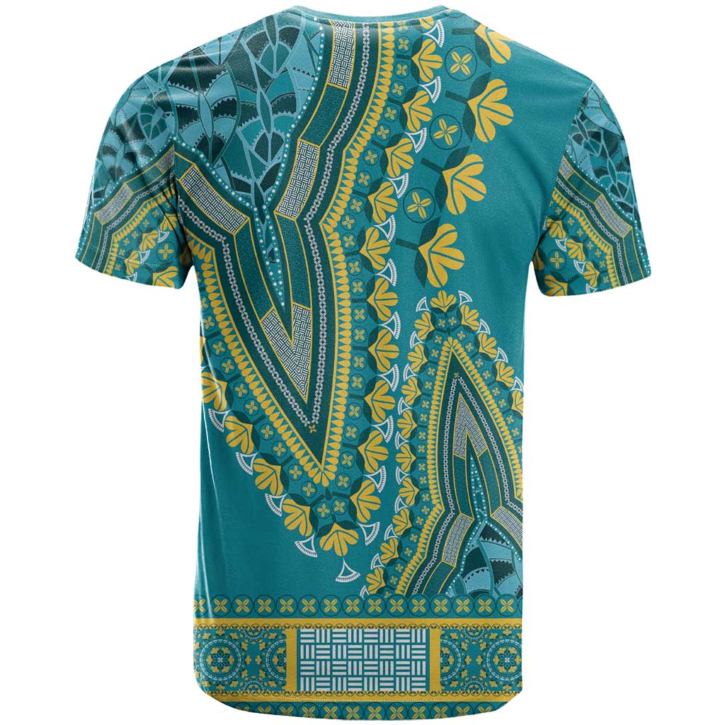 African Dashiki T Shirt Luxury Teal - Wonder Print Shop