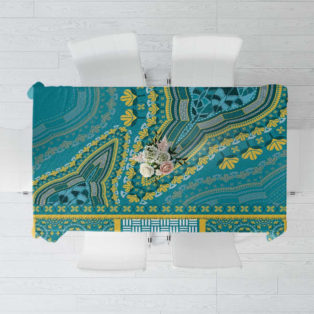 African Dashiki Tablecloth Luxury Teal - Wonder Print Shop