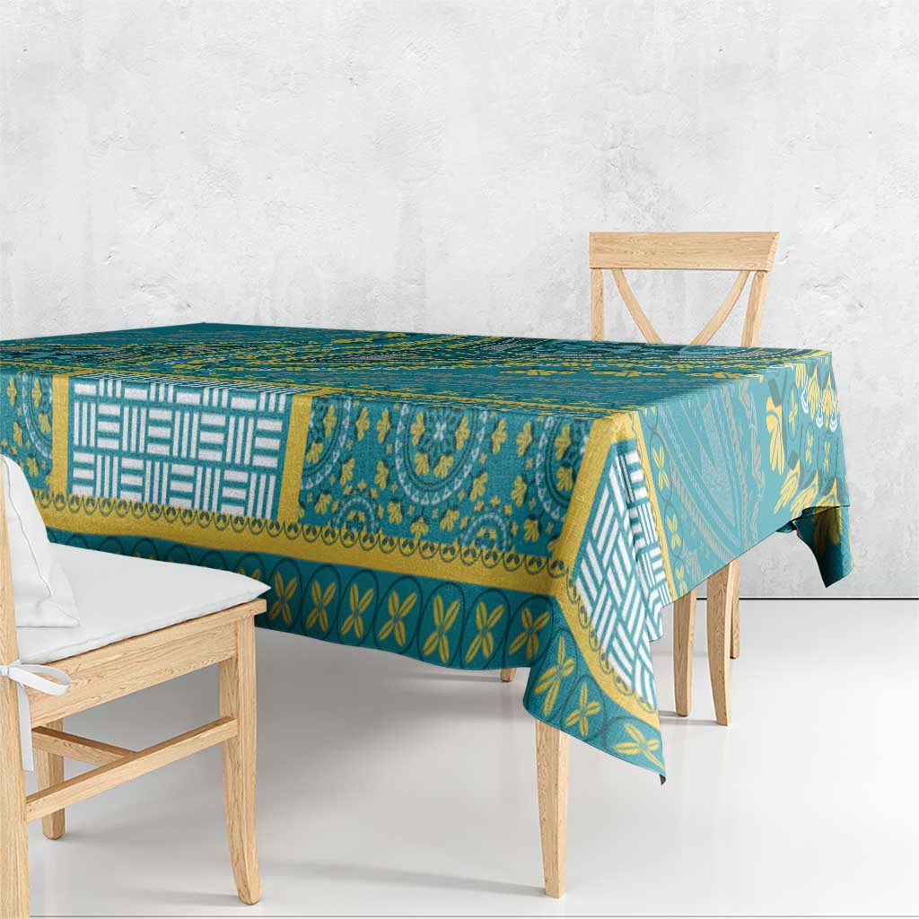 African Dashiki Tablecloth Luxury Teal - Wonder Print Shop