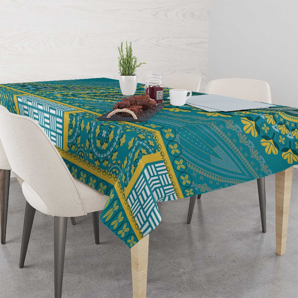 African Dashiki Tablecloth Luxury Teal - Wonder Print Shop