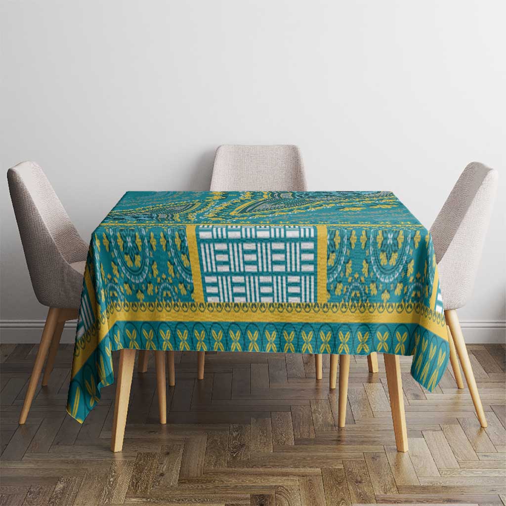 African Dashiki Tablecloth Luxury Teal - Wonder Print Shop