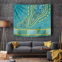 African Dashiki Tapestry Luxury Teal - Wonder Print Shop
