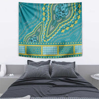 African Dashiki Tapestry Luxury Teal - Wonder Print Shop